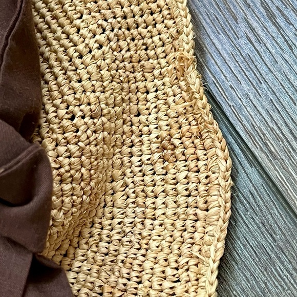 Raffia Sun Hat with Brown Band - Picture 5 of 13